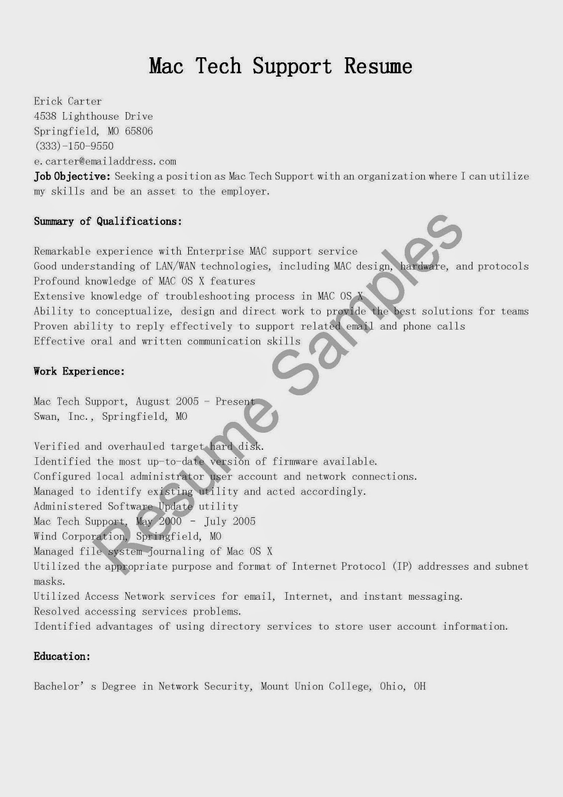 Oral and written skills resume